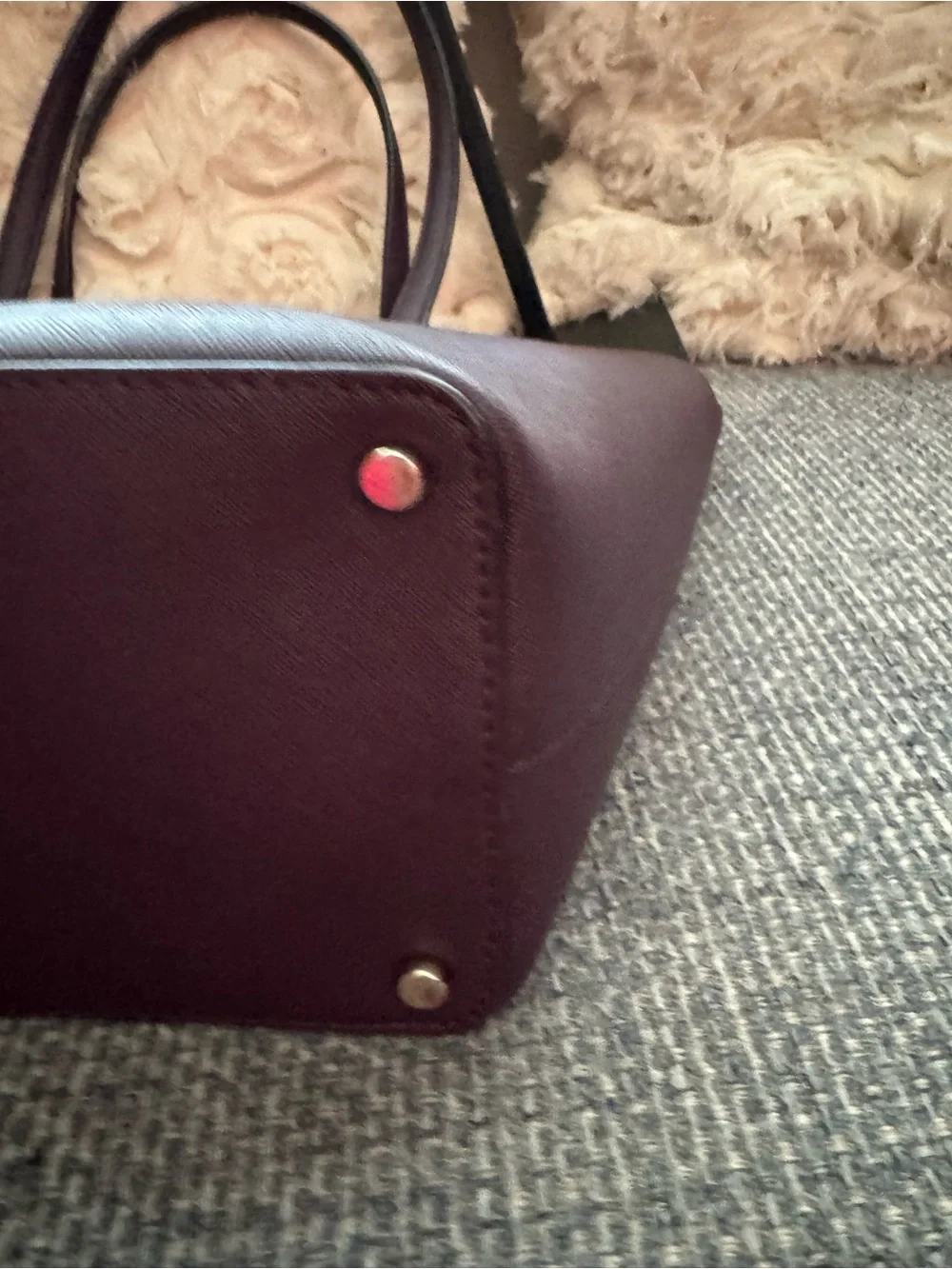 Kate Spade New York Plum/Burgundy Saffiano Leather Tote Bag